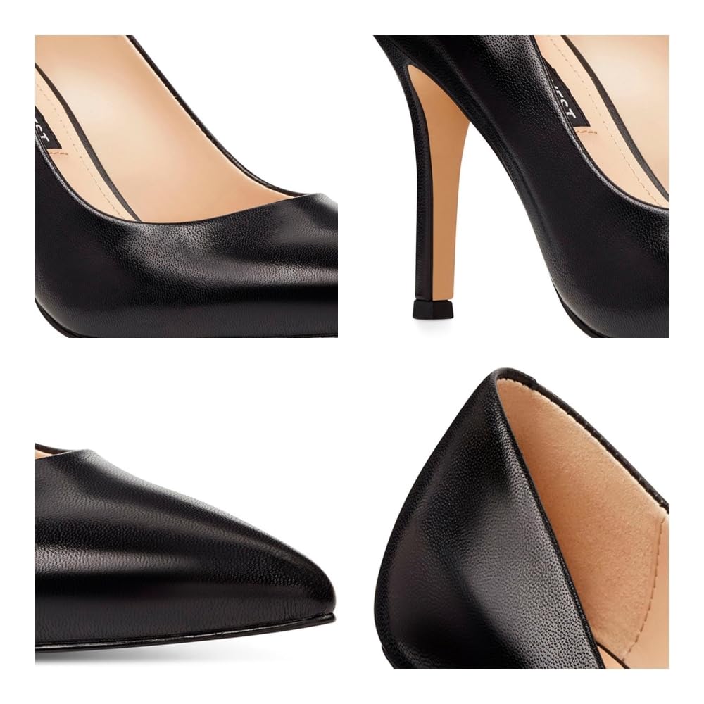 Nine West Women's Flax Pump, Black Leather, 7.5