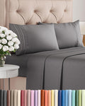 Queen Size 4 Piece Sheet Set - Comfy Breathable & Cooling Bed Sheets Set - Hotel Luxury Bedding for Women, Men, Kids, Teens, Boys & Girls - Deep Pockets, Soft and Wrinkle Free - Oeko-Tex - Dark Grey