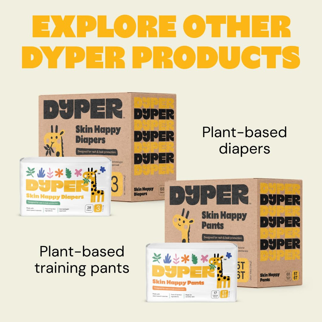 DYPER Monthly Pack Newborn Baby Diaper <10 lbs 204 Count - Leak-Proof & Plant Based, Hypoallergenic and Ultra Absorbent Newborn Diapers for Day and Overnight Skin Protection (Packaging May Vary)