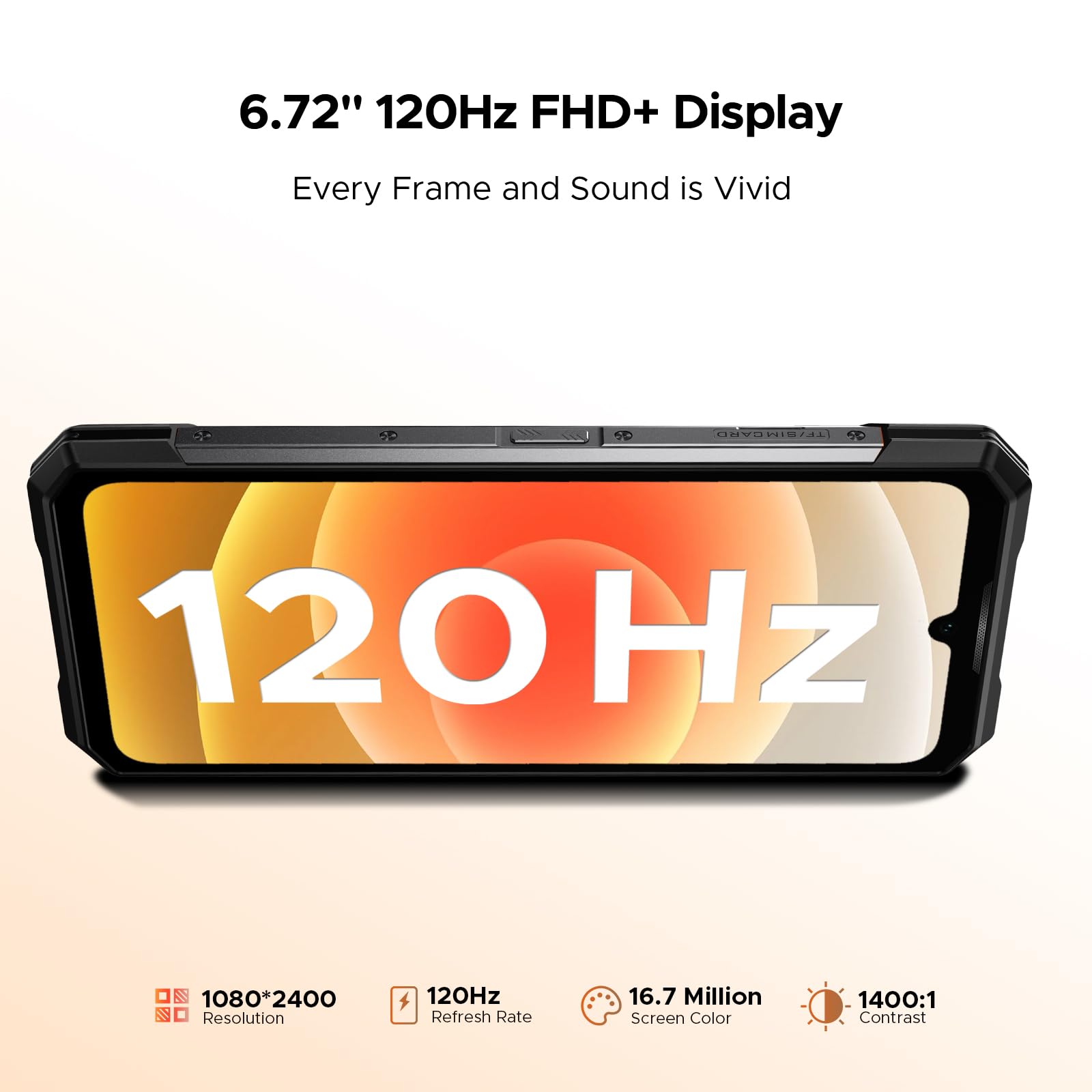 DOOGEE S200 5G Rugged Phone Unlocked, 6.72" FHD + 120 Hz Display & 1.32" Rear Screen, 48GB+256GB/2TB, Android 16 Rugged Smartphone, 10100mAh, 100MP+20MP Night Vision, IP68/IP69K/NFC/Fingerprint/GPS