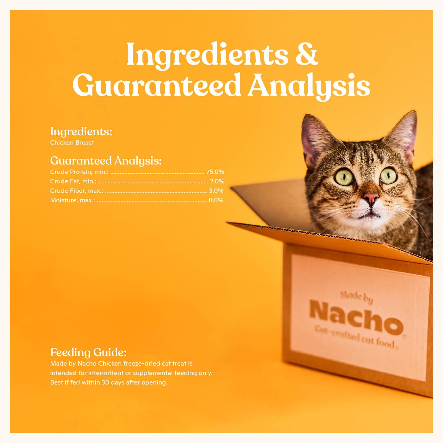 Made by Nacho Freeze-Dried Chicken Breast Meal Topper, Mixer or Treat 3.5oz | High Protein, Pure Chicken Ingredients | Premium Cage-Free Chicken Breast | Crunchy Texture