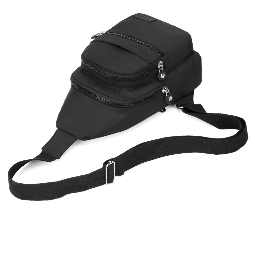 Banelu Small Sling Backpack Crossbody Sling Bag for Women Men, Chest Bag Daypack Fanny Pack Cross Body Bag for Outdoors Hiking Traveling - Black