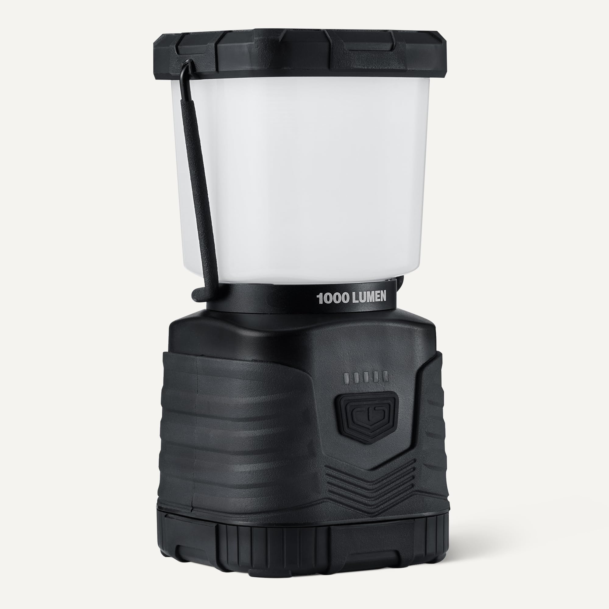 Amazon Basics Camping Essentials Lantern, 360-Degree 1000 Lumen LED, Adjustable Dimmable with 4 Lighting Modes, Water Resistant IPX4, Black (Batteries Not Included)