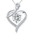 Rose Heart Pendant Necklace for Wife Moissanite Lab-Created Gem Jewelry for Women I Love You Wedding Anniversary Birthday Christmas Valentines Engagements Mothers Day for Her Girlfriend Mom Daughter