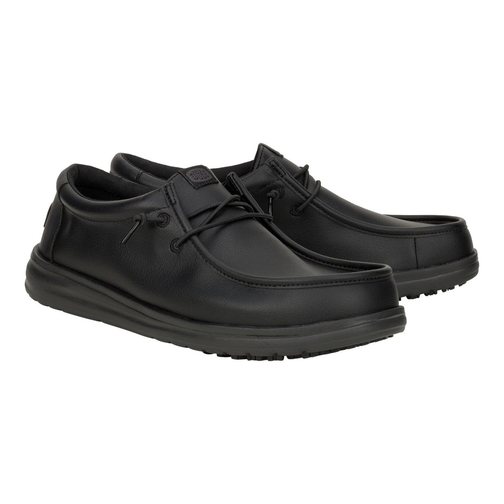 HEYDUDE Wally Work CE Classic Black Size 11, Men’s Shoes, Men's Slip-on Loafers, Comfortable & Light-Weight
