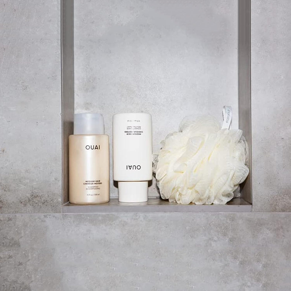 OUAI Medium Hair Shampoo and Conditioner Set - Sulfate-Free Shampoo and Conditioner for Women & Men - Made with Keratin, Shea Butter & Avocado Oil - Free of Parabens & Phthalates (10 Fl Oz)