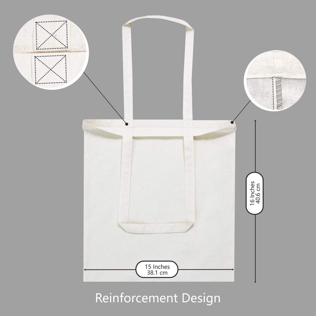 TOPDesign 5 | 12 | 24 | 48 | 192 Pack Economical Cotton Tote Bags, Lightweight Medium Reusable Grocery Shopping Cloth Bags, Suitable for DIY, Advertising, Promotion, Gift, Activity (5-Pack)