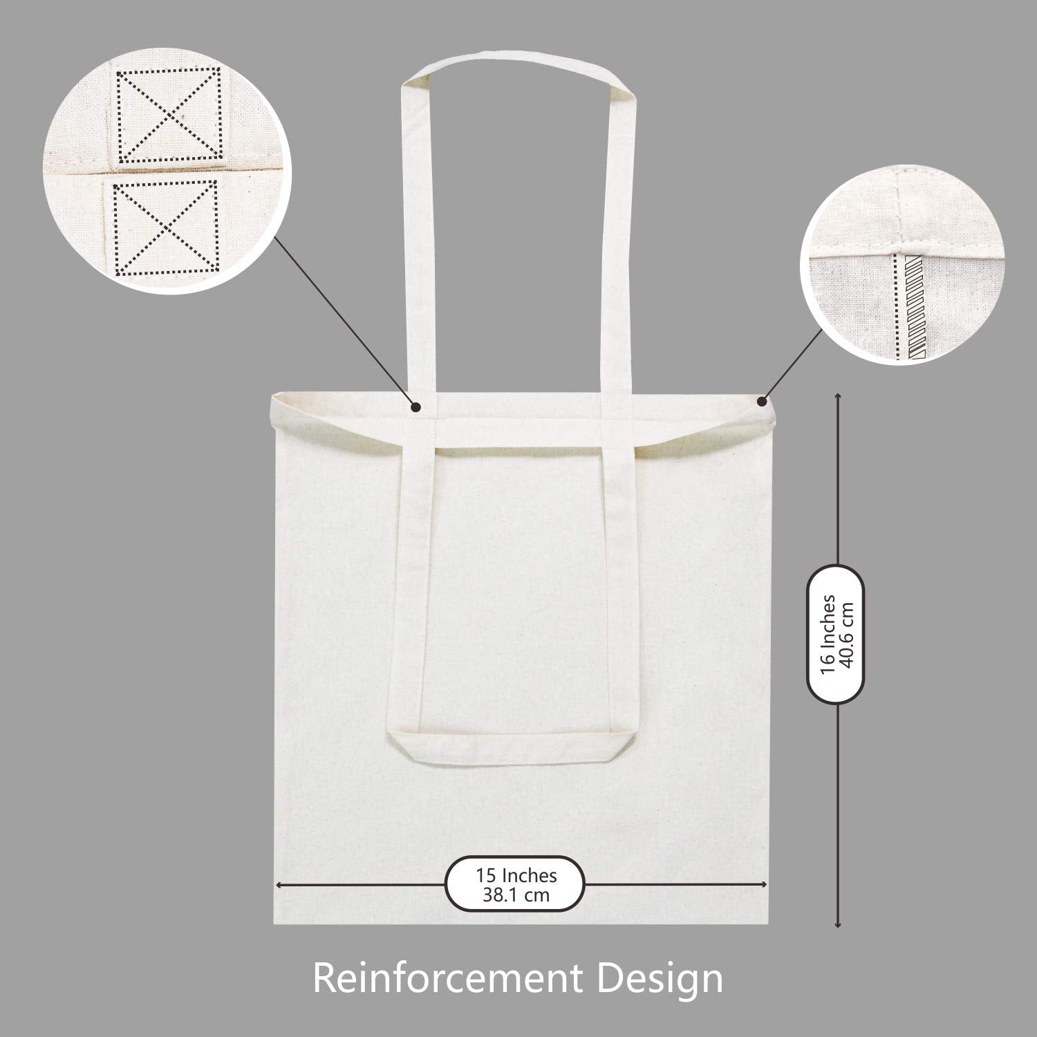 TOPDesign 5 | 12 | 24 | 48 | 192 Pack Economical Cotton Tote Bags, Lightweight Medium Reusable Grocery Shopping Cloth Bags, Suitable for DIY, Advertising, Promotion, Gift, Activity (5-Pack)