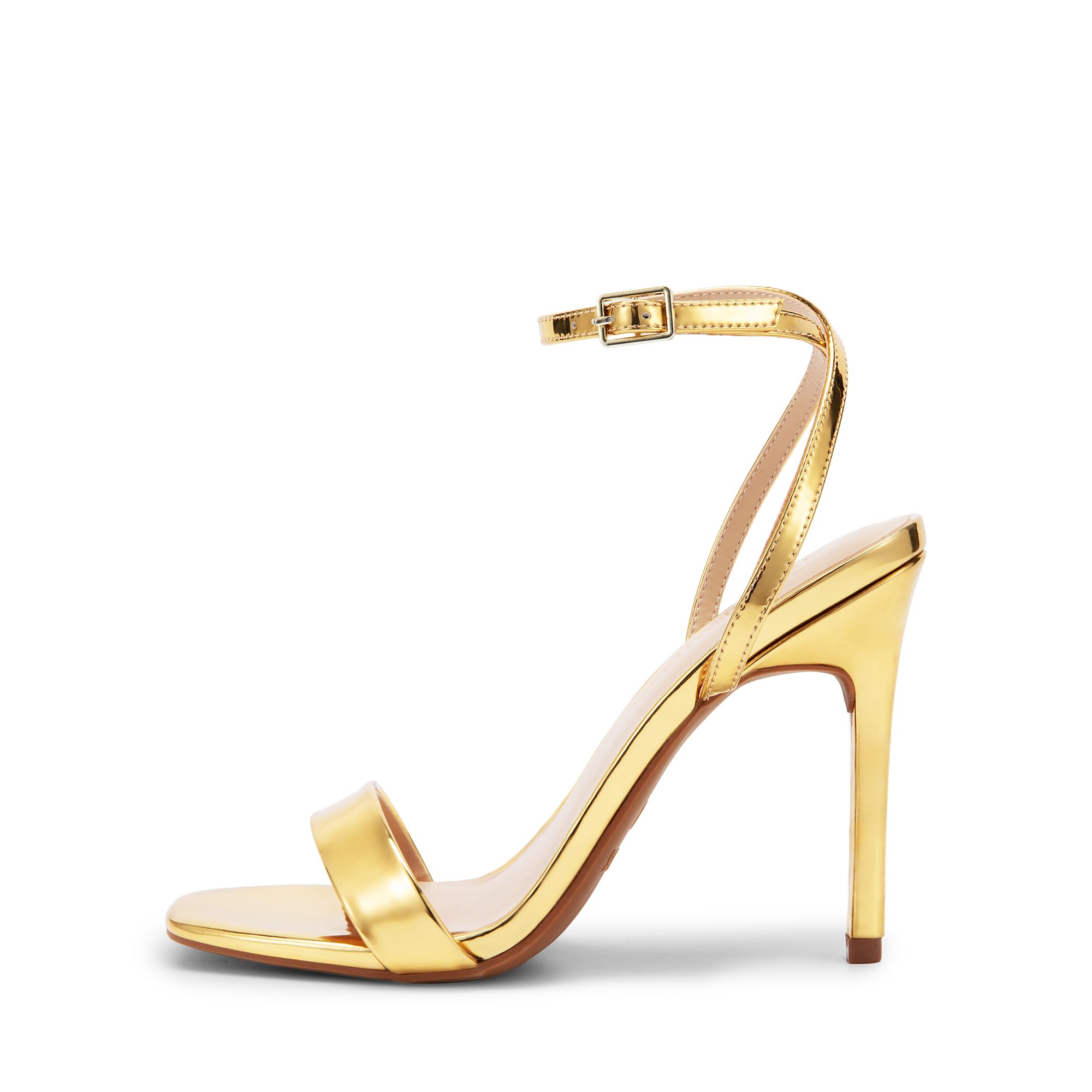 DREAM PAIRS Women’s High Stilettos Open Square Toe Ankle Strap Heels Sexy Comfort Strappy Dress Shoes Wedding Bridal Pumps Sandals,Size 9.5,GOLD-PAT,SDHS2214W