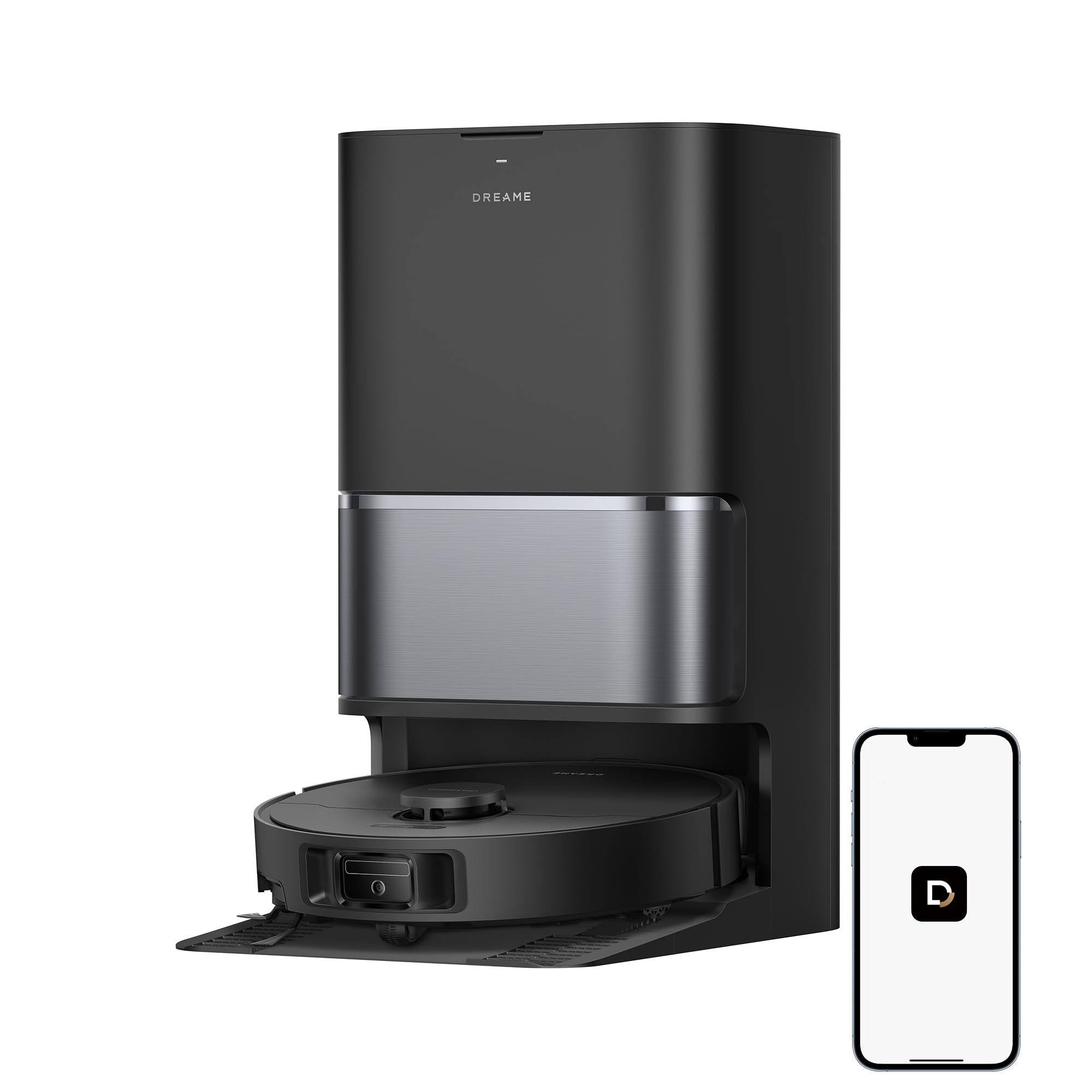 DREAME L40 Ultra Gen 2 Robot Vacuum and Mop with 25,000Pa Suction, Extendable Side Brush and Mop, All-in-One Self-Emptying & Cleaning Dock, Voice & App Control, Black