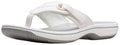 Clarks Women's Breeze Reyna CloudSteppers Flip-Flop, White Synthetic, 9