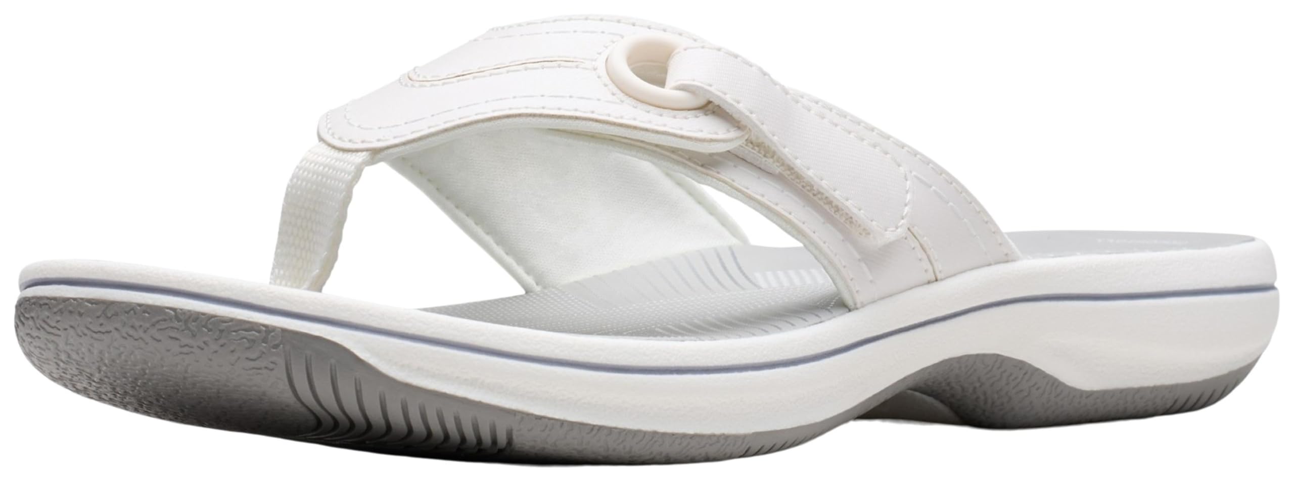 Clarks Women's Breeze Reyna CloudSteppers Flip-Flop, White Synthetic, 9
