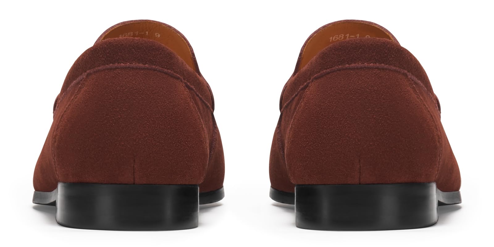 Journey West Suede Slip-on Penny Loafers Shoes for Men Brown US 8.5