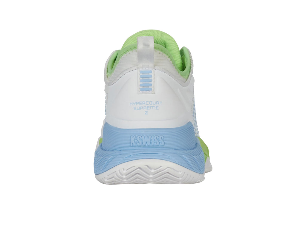 K-Swiss Women's Hypercourt Supreme 2 Tennis Shoe, Lucent White/Dutch Canal/Paradise Green, 6 M