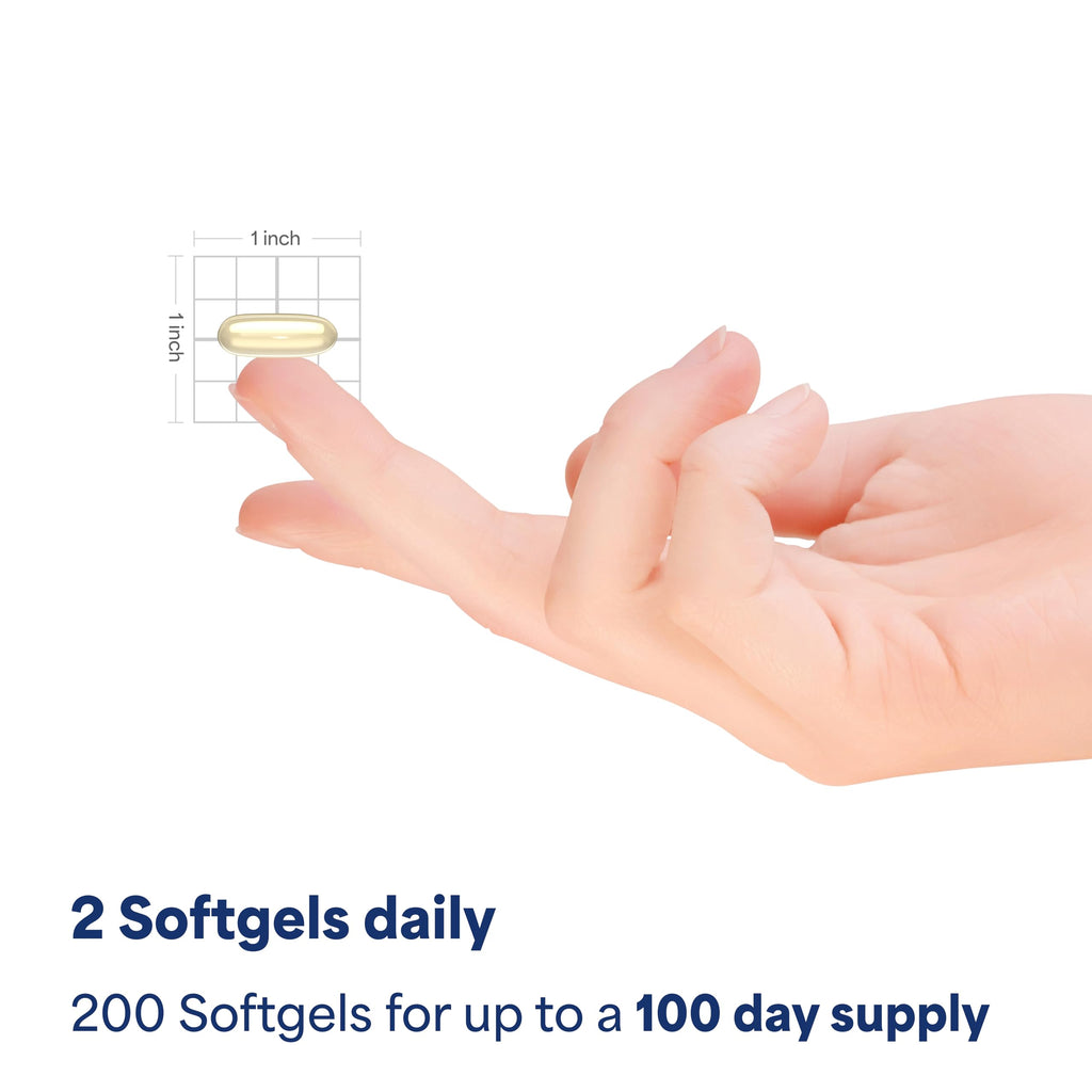 Puritan's Pride Absorbable Calcium 1200 mg Plus Vitamin D3 25mcg 1000 IU with Bone-Active™, 200 Rapid Release Softgels
