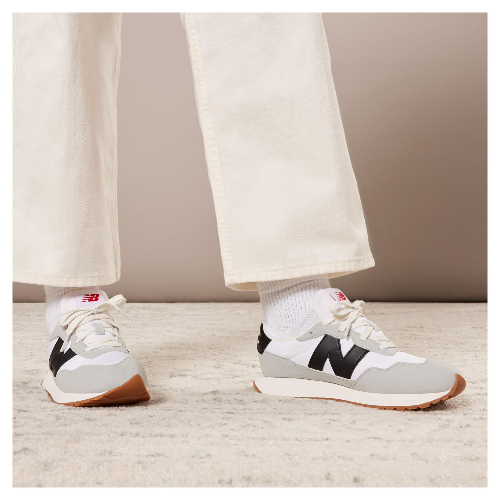 New Balance Women's 237 Sneaker, Sea Salt/Silver Birch/Black, 8 M