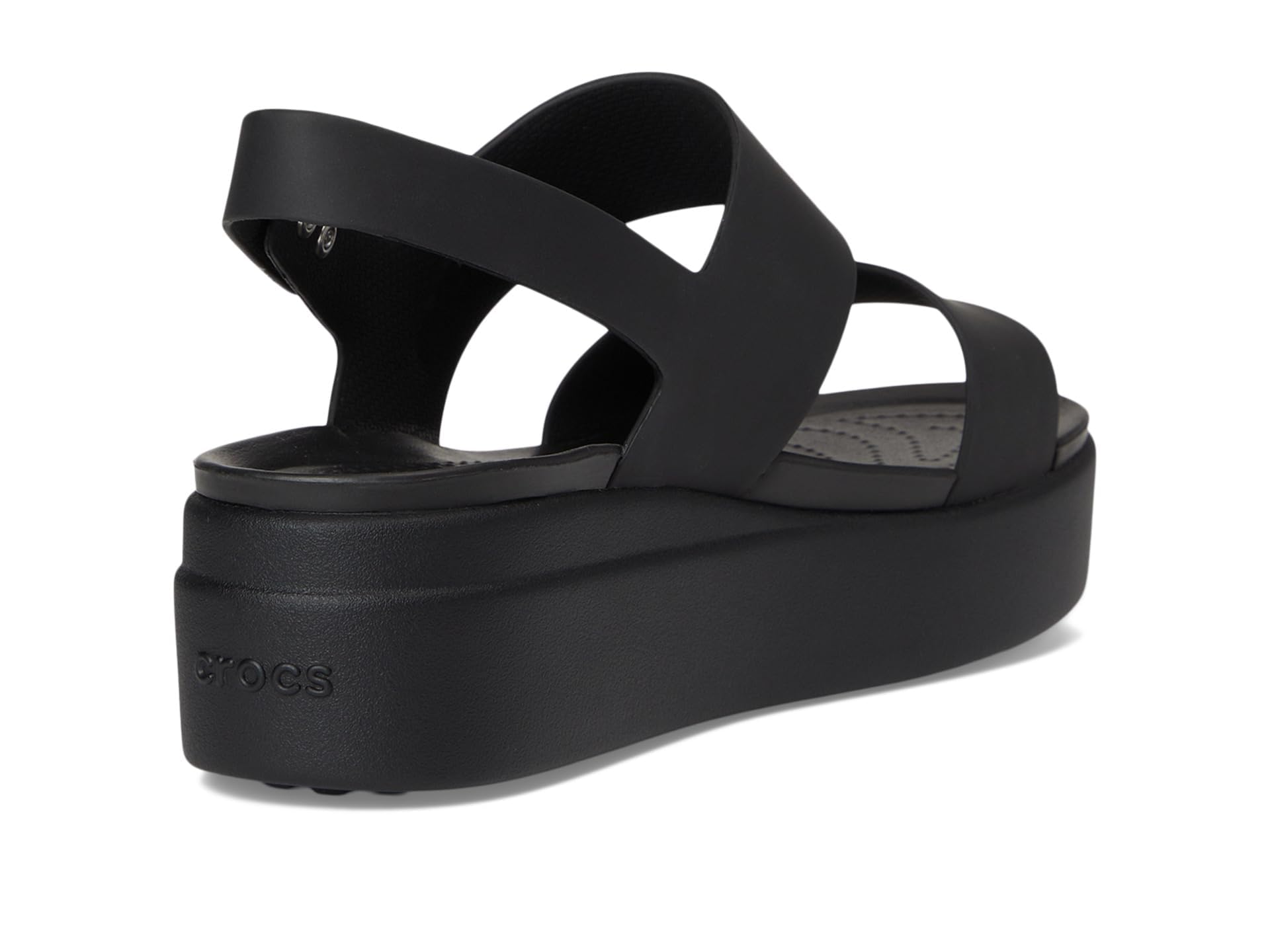 Crocs Brooklyn Low Wedges Sandal, Black/Black, 9