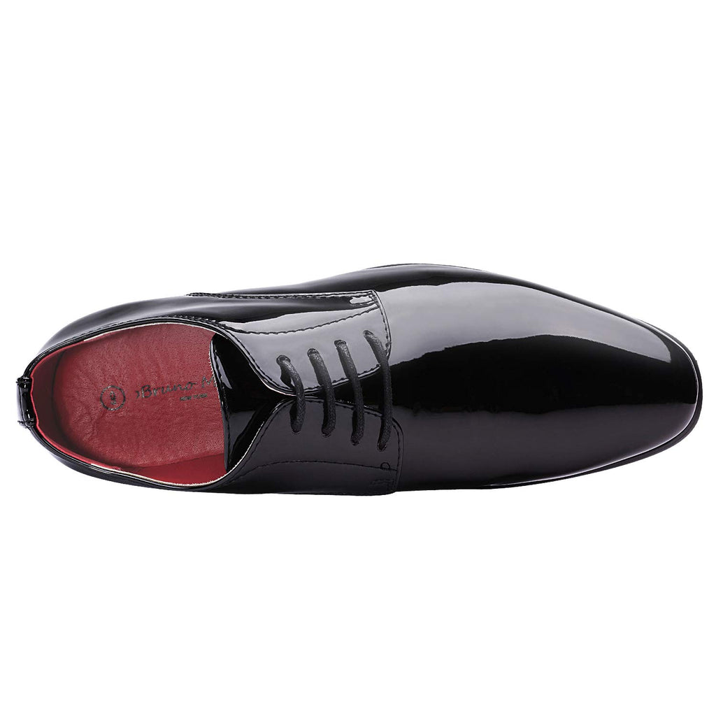 Bruno Marc Men's Faux Patent Leather Tuxedo Dress Shoes Classic Lace-up Formal Oxford,Size 11,Black,CEREMONY-06