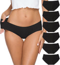 Altheanray Womens Underwear Cotton Underwear for Women Seamless Hipster Bikini Briefs Panties 6 Pack(3028S,Black)