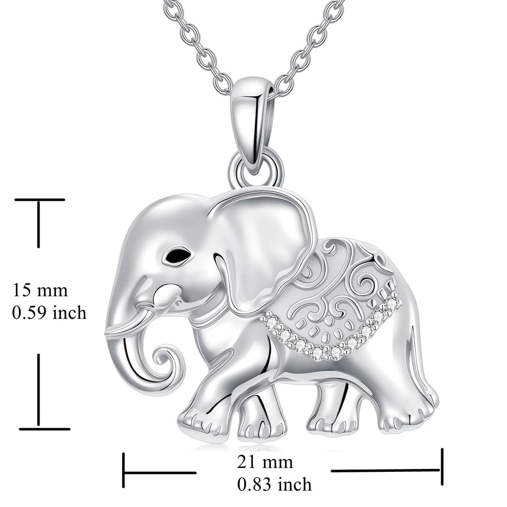 Sonouli Lab Grown Diamond Elephant Necklace Elephant Pendant Necklace Gift for Women