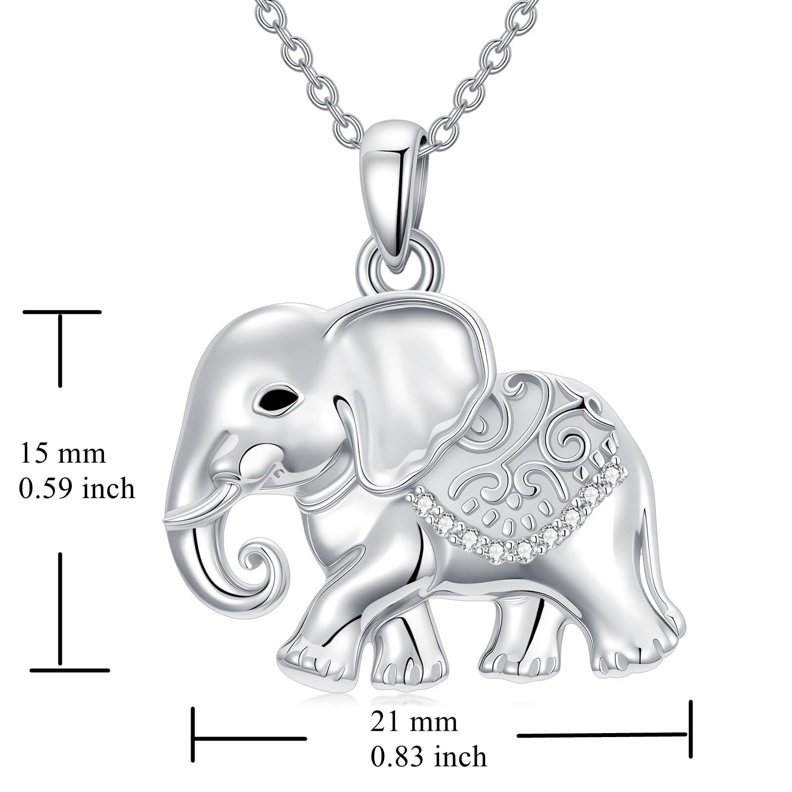Sonouli Lab Grown Diamond Elephant Necklace Elephant Pendant Necklace Gift for Women