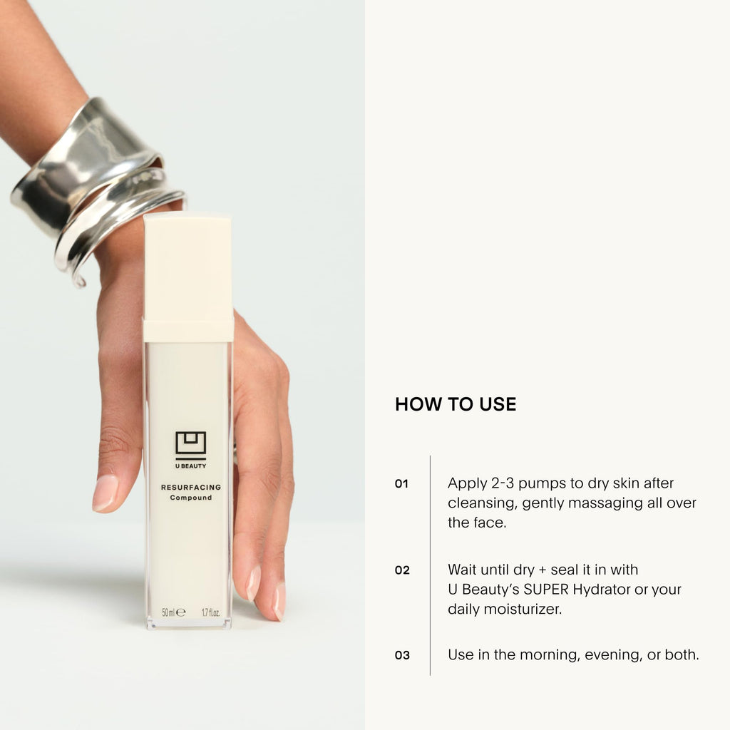 U Beauty Resurfacing Compound Serum - Renew & Illuminate Face Serum - Advanced 8-in-1 Formula with Vitamin C, Retinol, Hyaluronic Acid, & Peptides - Targets Fine Lines, Pores 0.5 fl oz