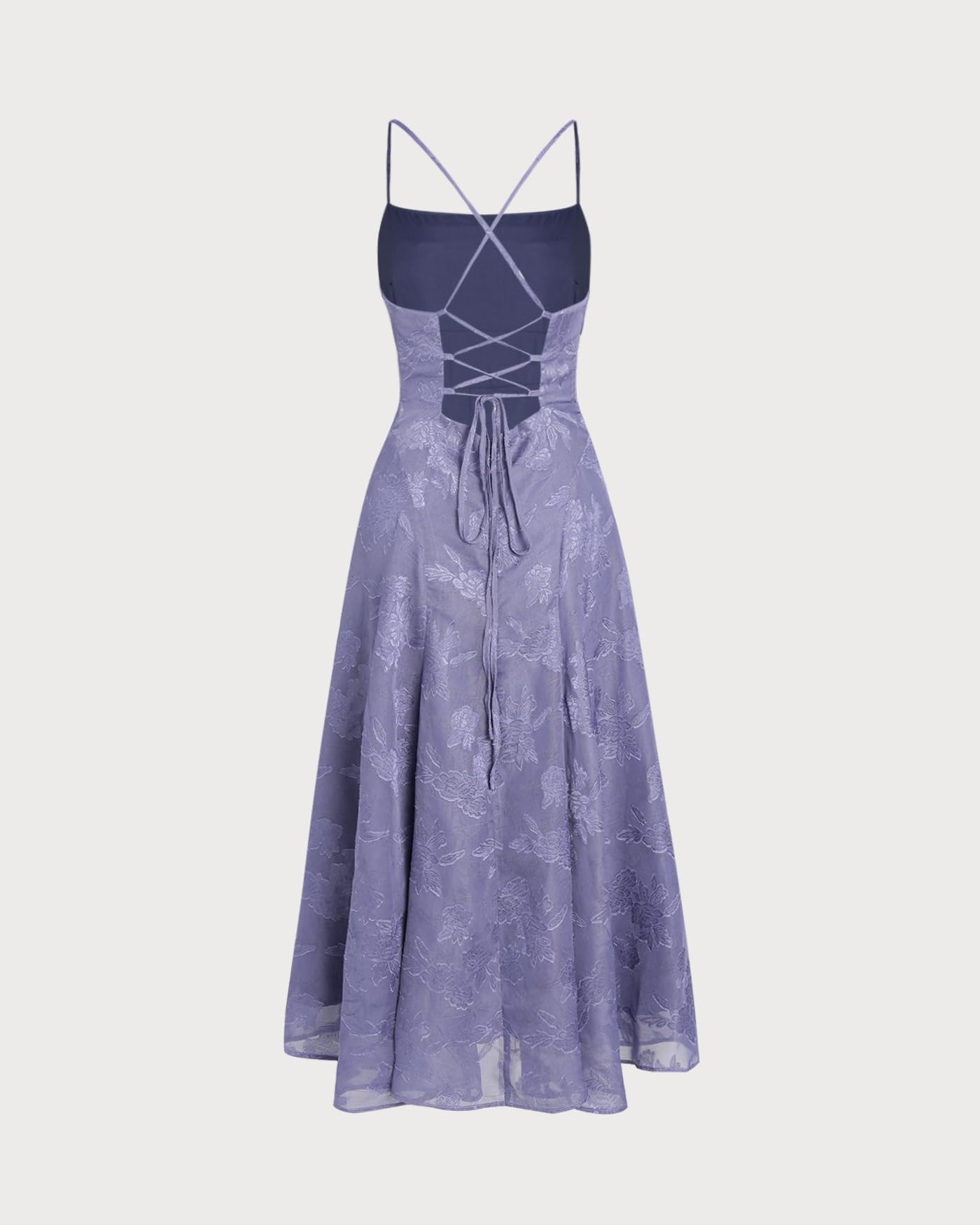 RIHOAS Women's Maxi Dresses Wedding Guest Dress Elegant A-Line Long Square Neck Backless Sling for Beach Wedding Party Vacation Blue Purple M