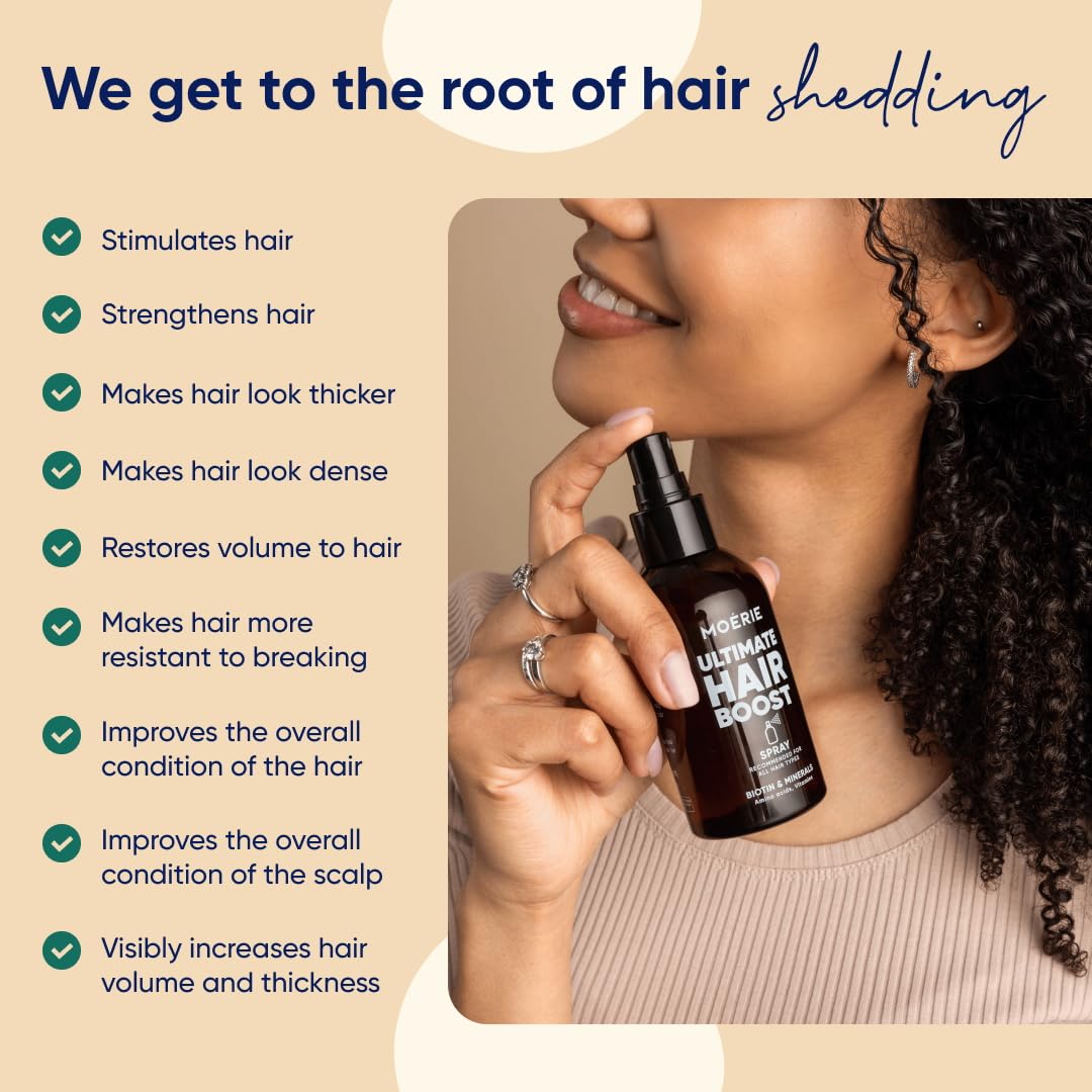 Moerie Hair Growth Spray for Men and Women, Hair Loss Solution with Biotin and Rosemary, Thickening Serum for Hair Regrowth and Thinning Hair - Ultimate Scalp and Growth Care
