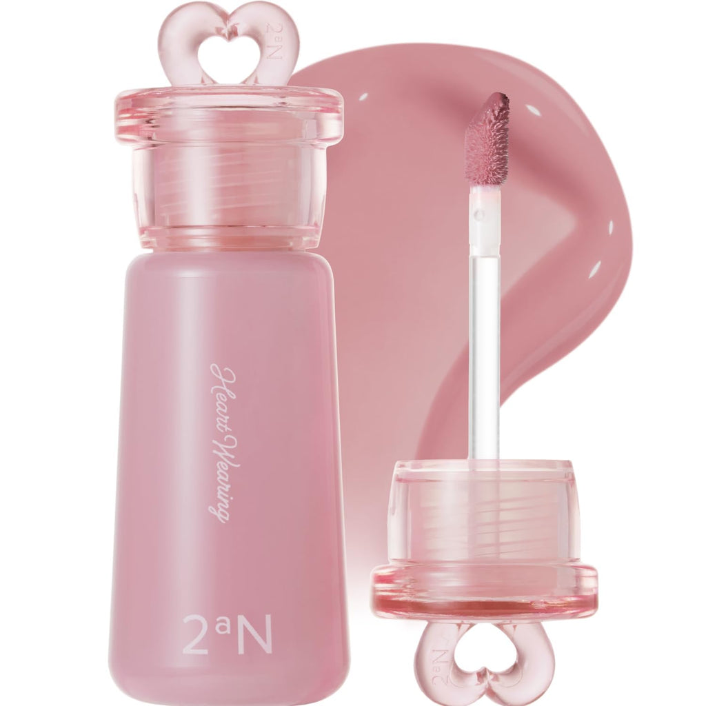 [2aN Heart Wearing Liquid Cheek (0.15oz) – Dewy Liquid Blush with Soft Glow & Clear Layering | Hydrating Essence + Glossy Oil Blend | Buildable, Finger-Blend Texture|8 Vibrant Shades] (06 Bare Glow)