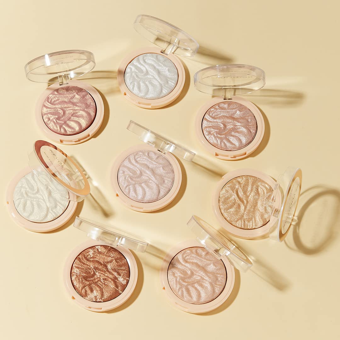 Revolution, Reloaded Pressed Powder Highlighter, Intensely Pigmented for a High Impact Dewy Finish, Just My Type, 0.22 Oz