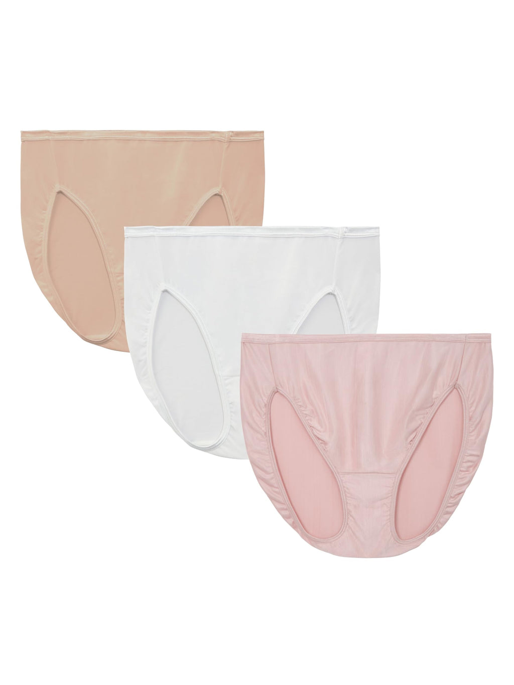 Vanity Fair Women's Illumination Hi Cut Panty 13108, White/Quartz/Beige, 7 (13307)