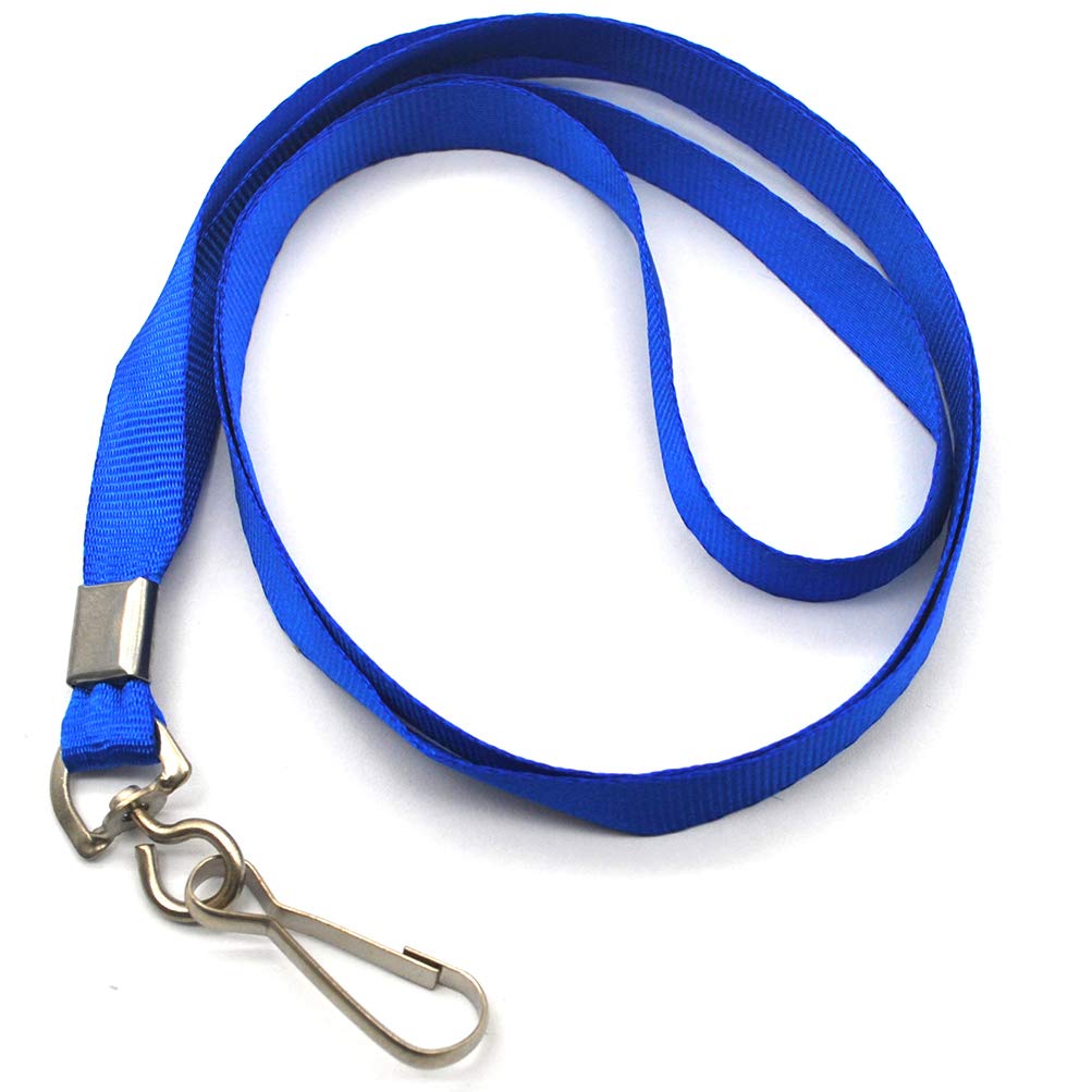 Beebel Blue Lanyard Bulk Lanyards for Id Badges Flat Lanyard with Badge Clip Swivel Hook 50 Pack