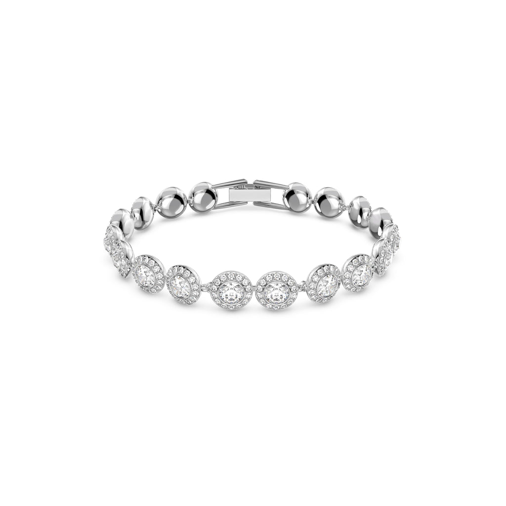 Swarovski Crystal Authentic Angelic All Around Set of Necklace, Bracelet and Earrings, White, Rhodium Finish- Women's Hypoallergenic Sparkling Jewelries - Nickel Free Crystal Jewelry Collection