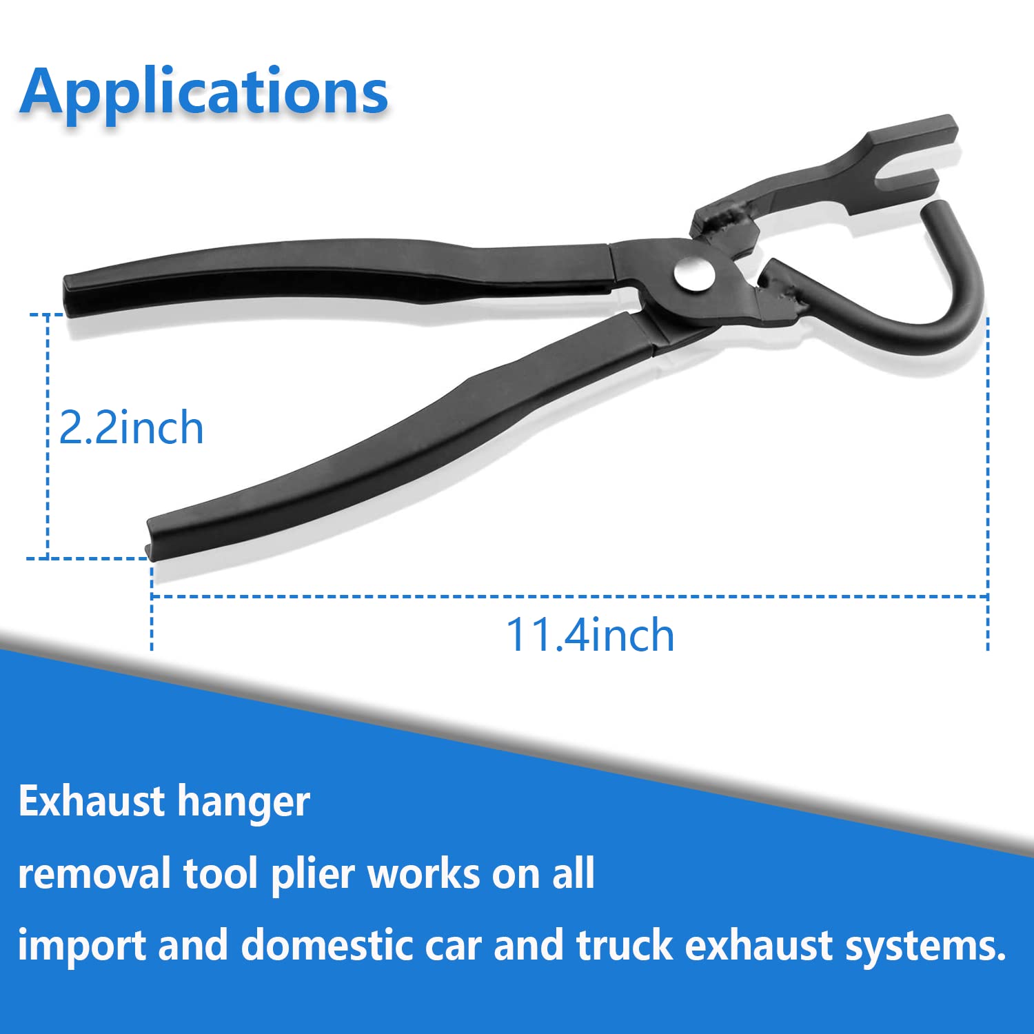 Mejiao Exhaust Hanger Removal Tool,Rubber Bracket and Exhaust Hanger Separation Exhaust Pliers,Compatible with All Exhaust Rubber Hangers