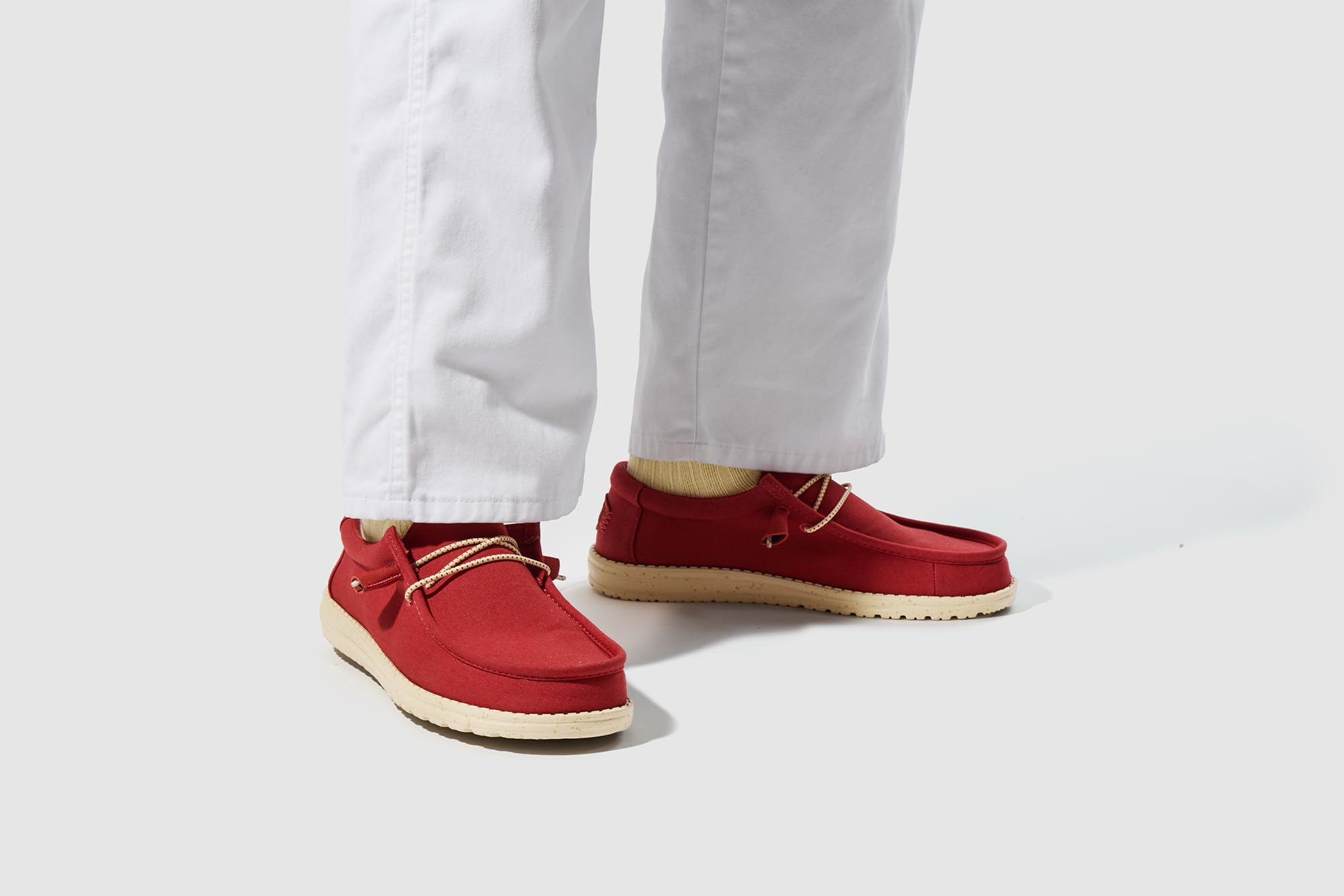 HEYDUDE Men's Wally Canvas Chili Size 11, Men’s Shoes, Slip-on Loafers, Comfortable & Light-Weight