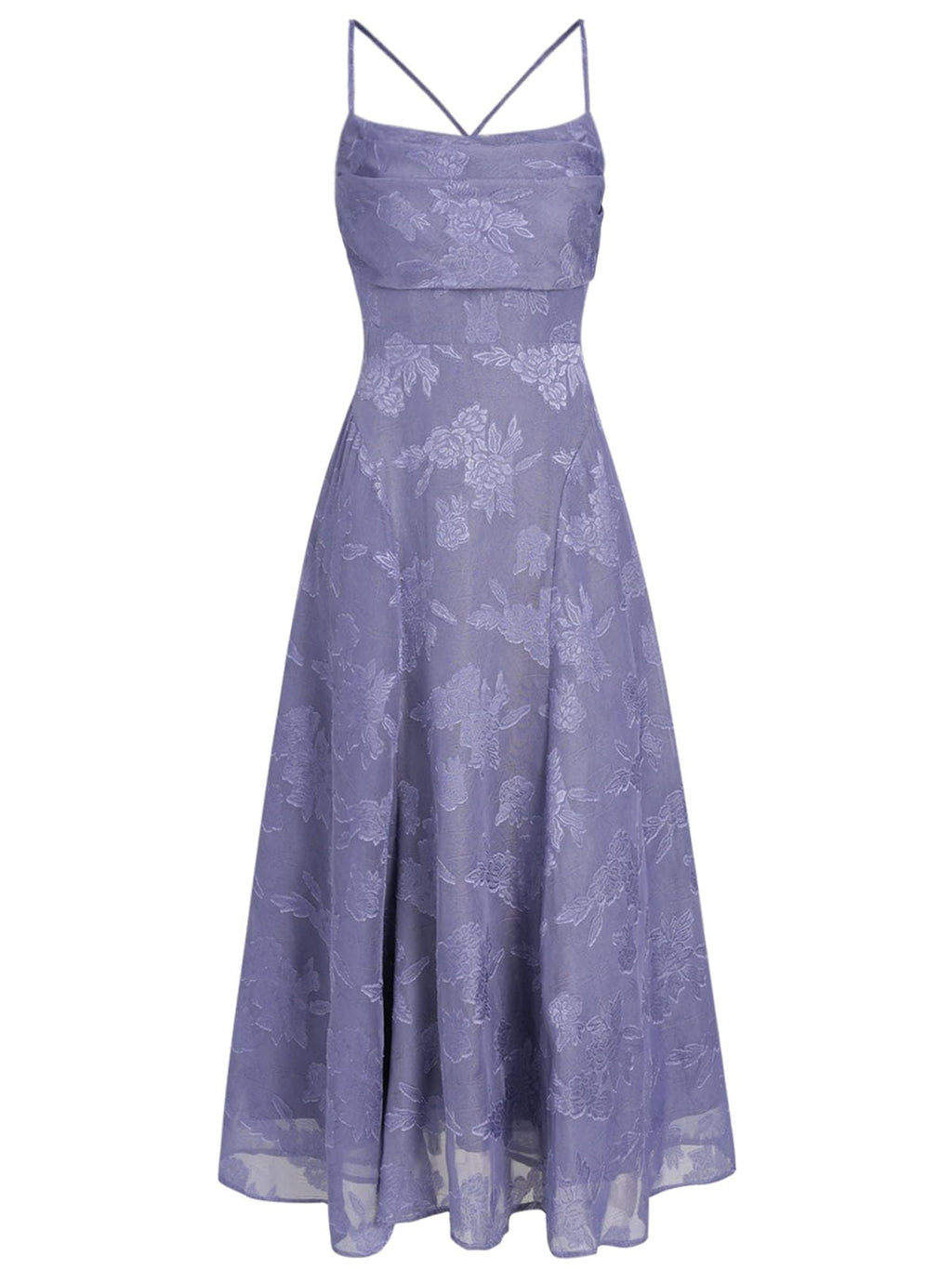RIHOAS Women's Maxi Dresses Wedding Guest Dress Elegant A-Line Long Square Neck Backless Sling for Beach Wedding Party Vacation Blue Purple M