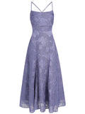 RIHOAS Women's Maxi Dresses Wedding Guest Dress Elegant A-Line Long Square Neck Backless Sling for Beach Wedding Party Vacation Blue Purple M
