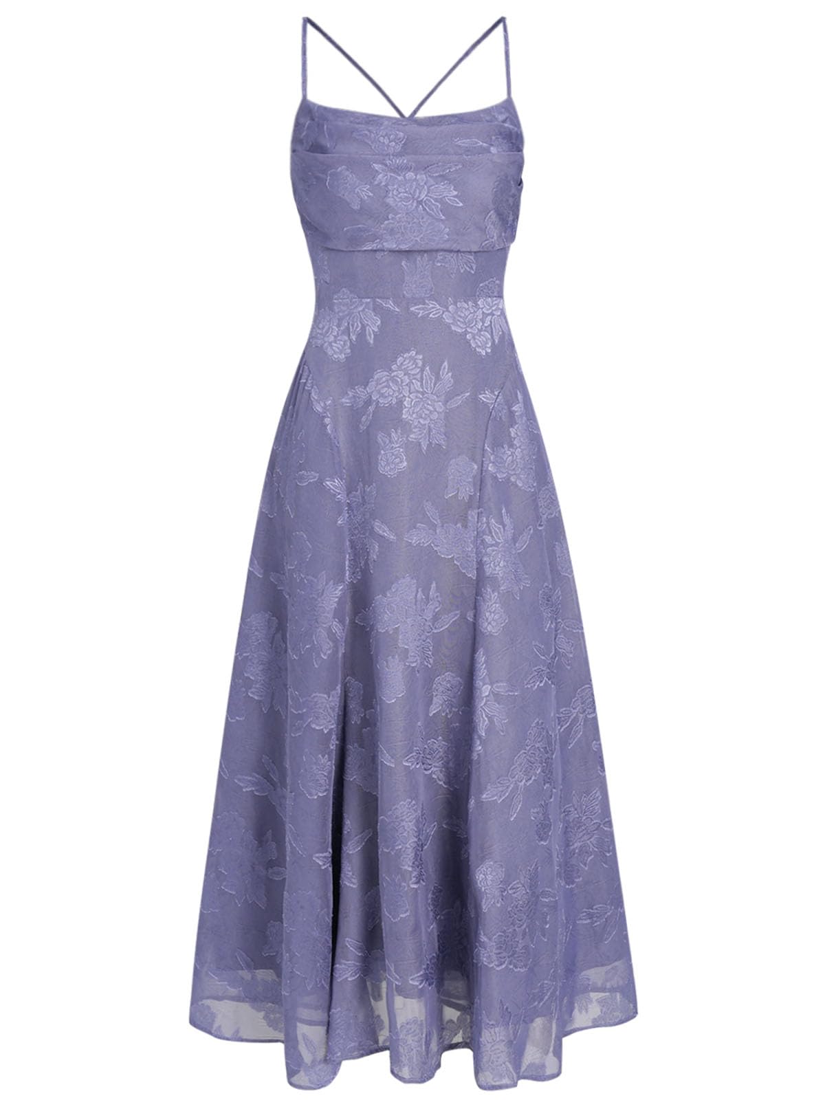 RIHOAS Women's Maxi Dresses Wedding Guest Dress Elegant A-Line Long Square Neck Backless Sling for Beach Wedding Party Vacation Blue Purple M
