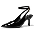 GotSoft Womens Pointed Toe High Heels Slingback Stiletto Ankle Strap Pumps Dress Shoes, Black, Size 8