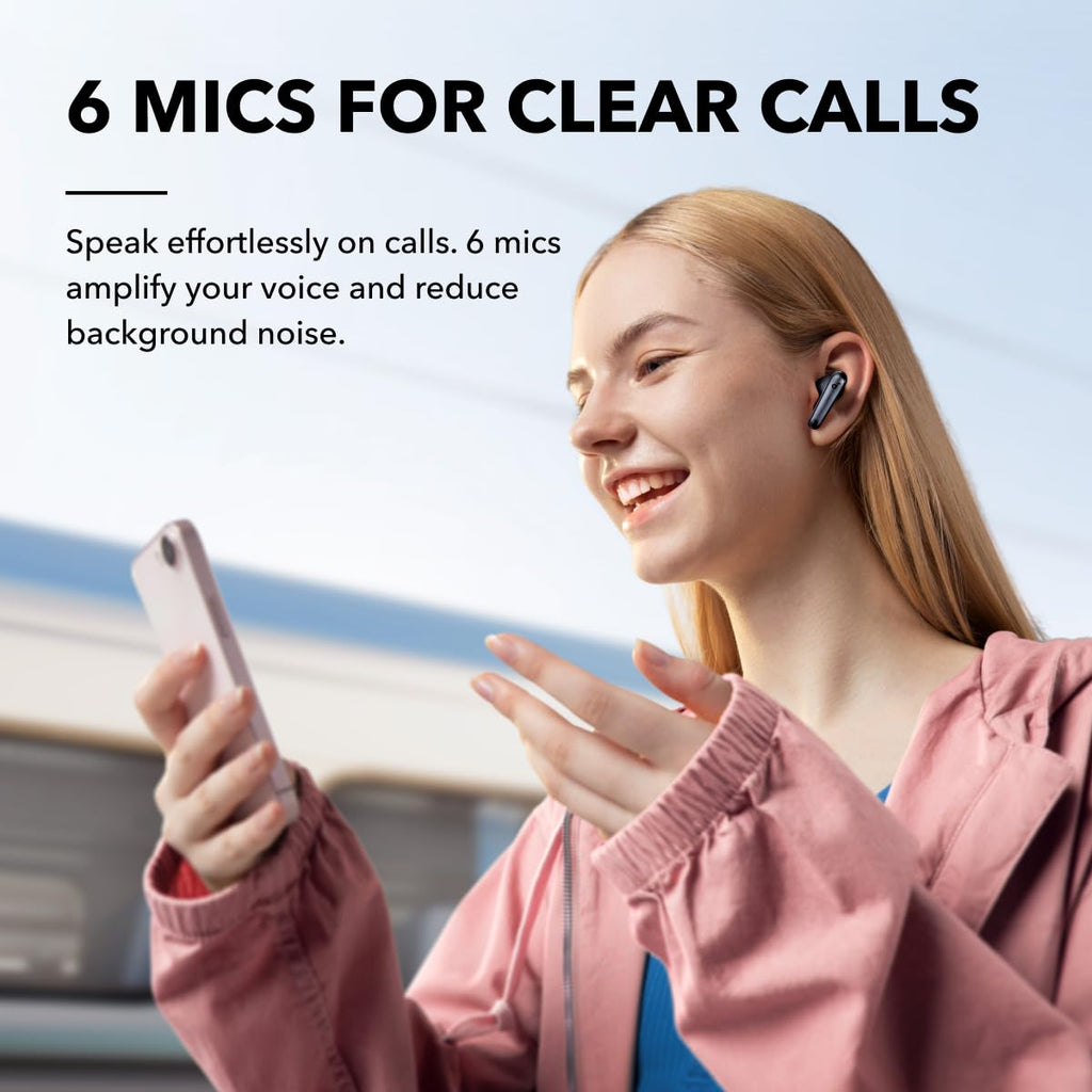 Soundcore by Anker Liberty 4 NC Wireless Earbuds, 98.5% Noise Reduction, Adaptive Noise Cancelling to Ears and Environment, Hi-Res Sound, 50H Battery, Wireless Charging, Bluetooth 5.3