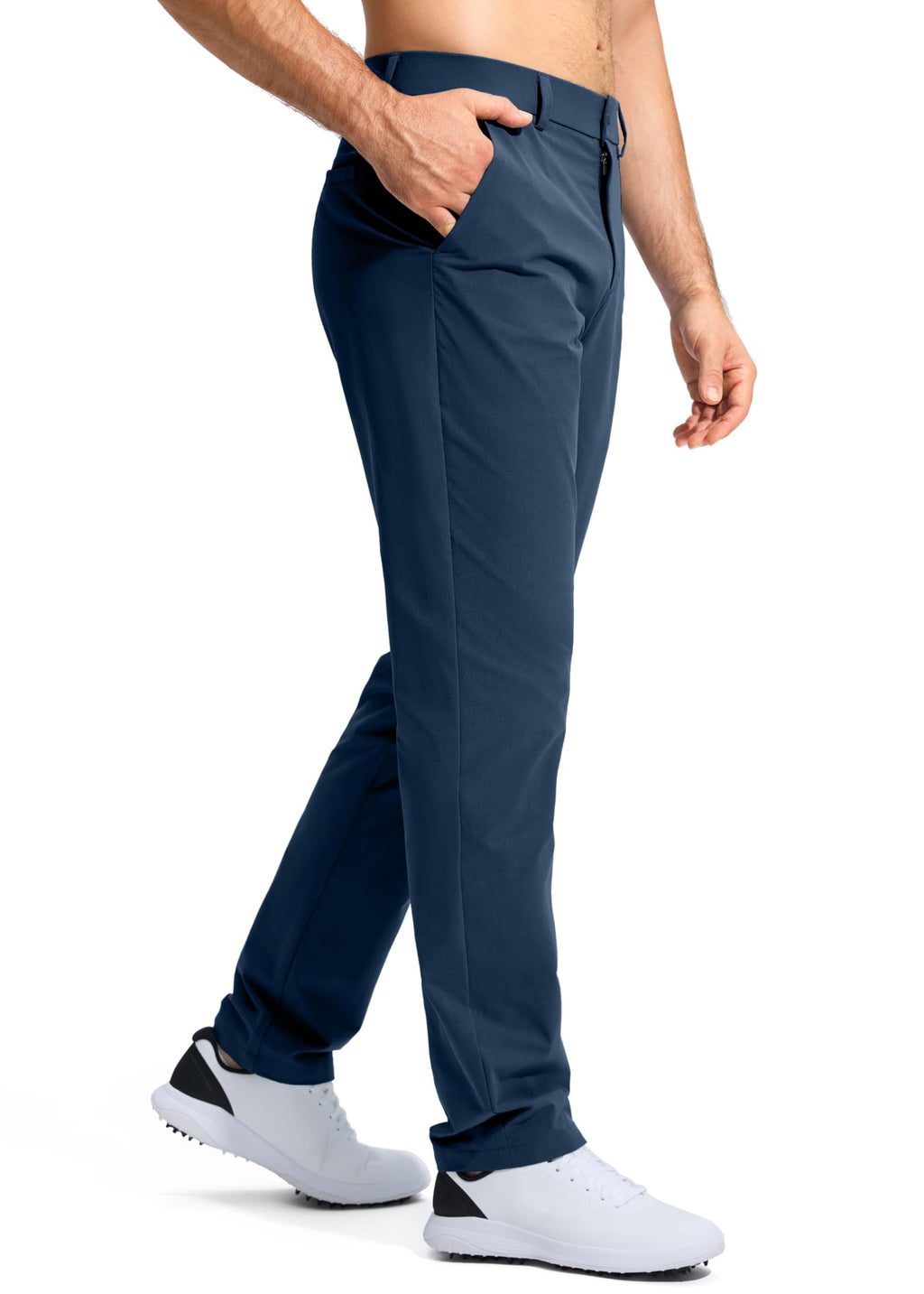 Pudolla Men's Golf Pants Stretch Work Pants for Men Dress Comfy Pants 30 Lightweight Quick Dry Casual Trousers(Navy 30Wx30L)