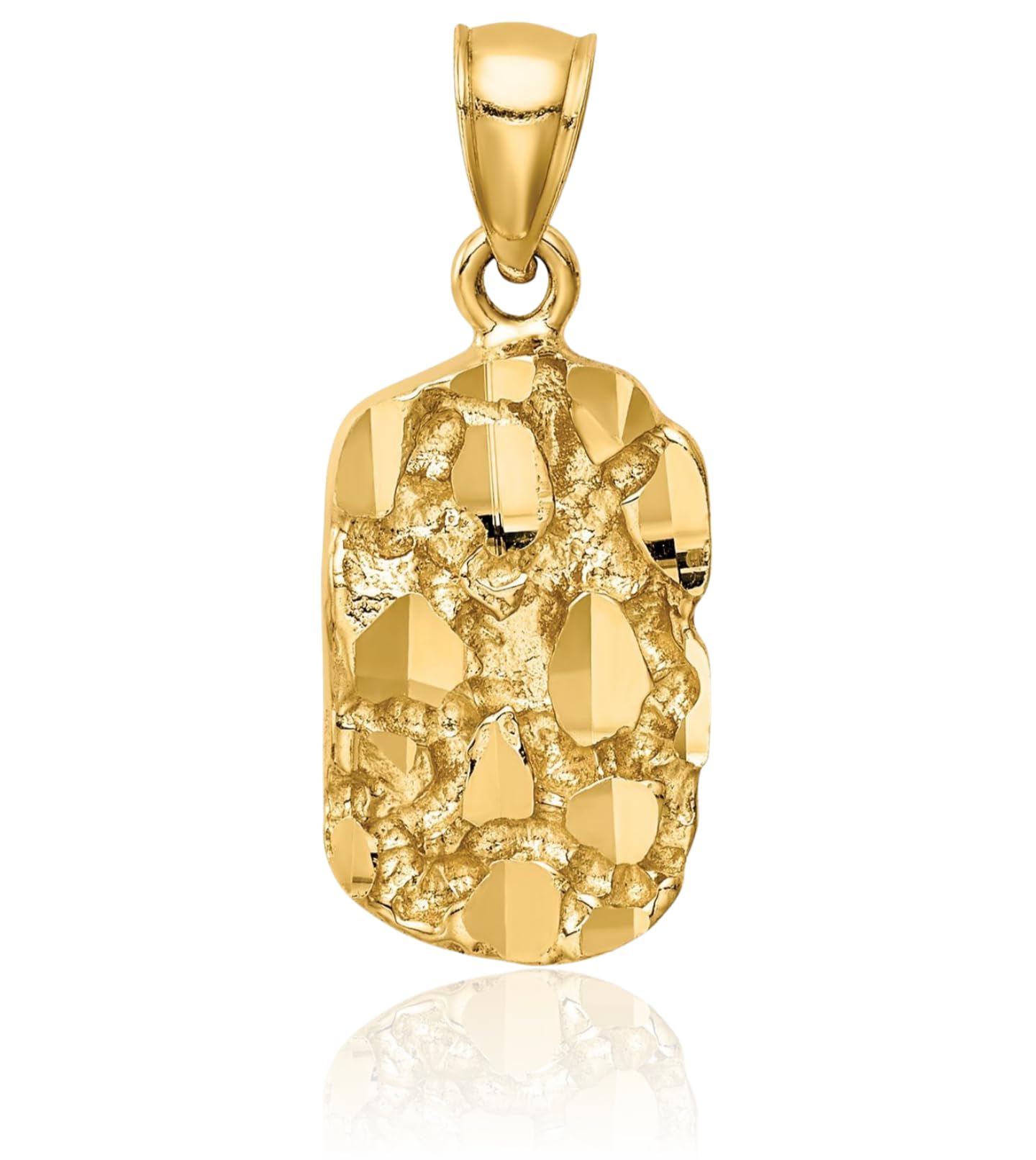 IceCarats 14K Solid Yellow Gold Chunky Nugget Necklace Chain Pendant Charm Only