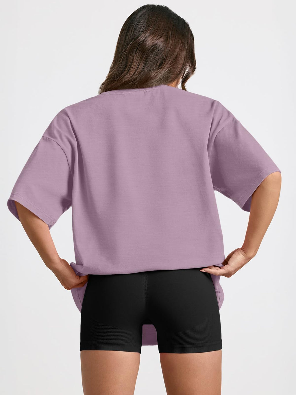 Trendy Queen Womens Oversized Sleep T Shirts Plus Size Capsule Wardrobe Tops Short Sleeves Fashion Workout Clothes 2026 DarkPink L