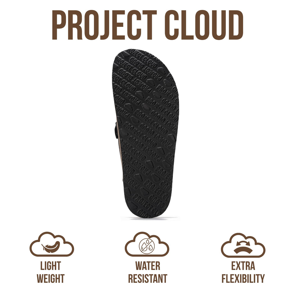 Project Cloud 100% Genuine Leather Moccasin-Style Clogs for Women - Memory Foam and Water Resistant Mules Slip-on - Non-Slip and Durable Clogs Casual Shoes for Women Footwear (Carline, BLKDIS,8.5)