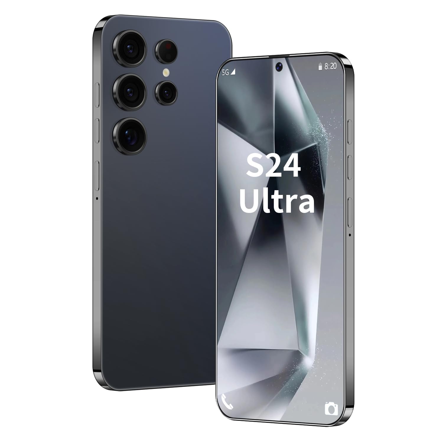 XUANMEIKE Unlocked Phone S24 Ultra Android Phone 8-core 8GB+256GB Cell Phone 7 inch HD Screen Mobile Phone 108MP+48MP Camera 6800 mAh Battery 5G Dual SIM (Titanium Deep Blue)