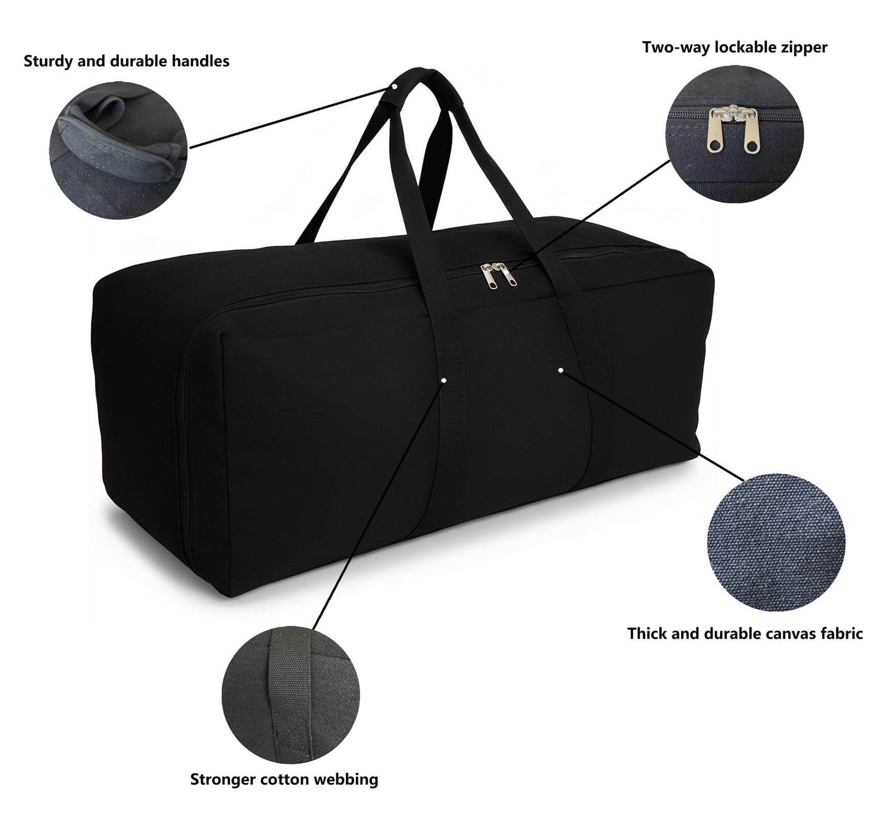 DoYiKe Extra Large Canvas Travel Duffle Bag Heavy Duty, Sports Travel Military Camping Tent Storage