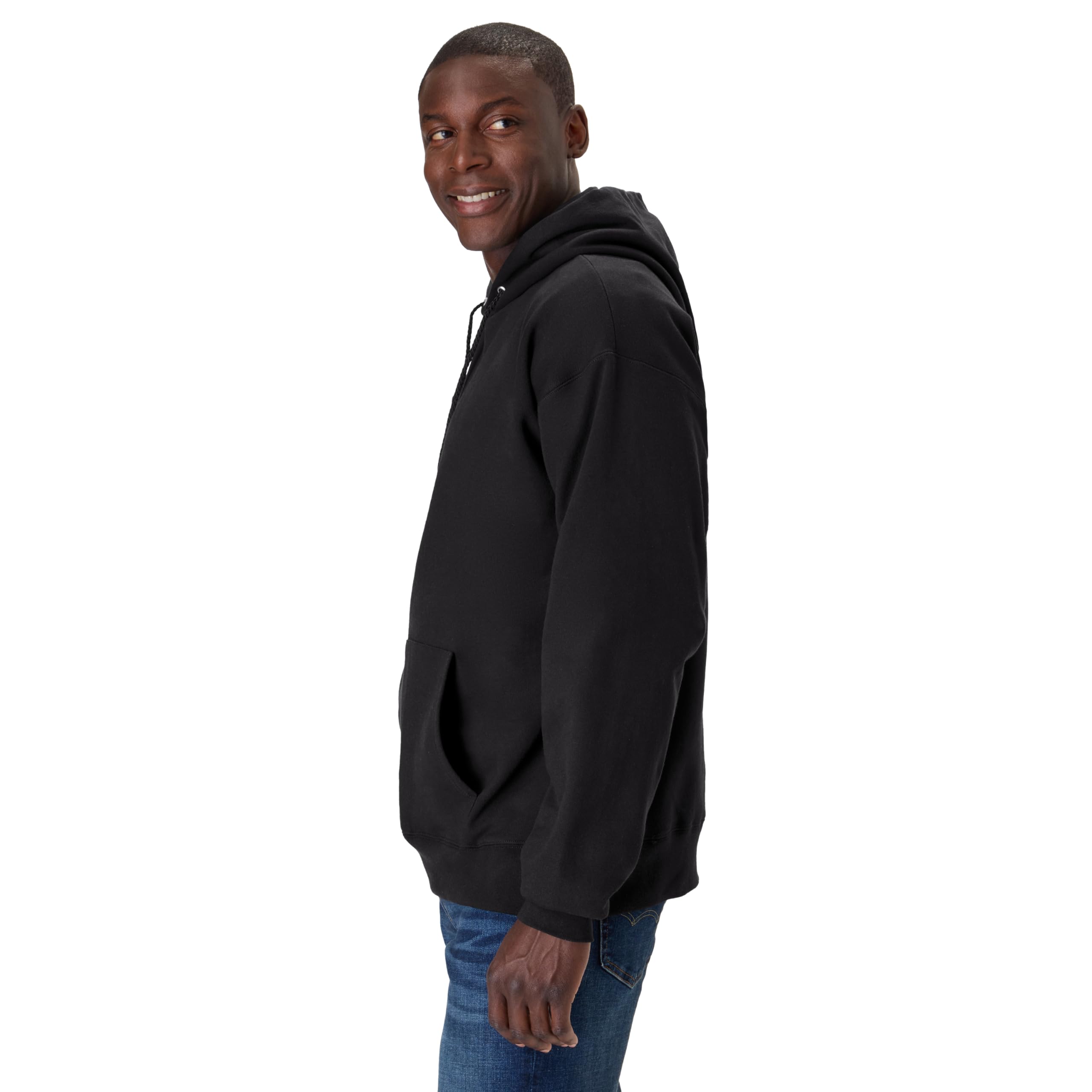 Hanes Men's Ultimate Cotton Heavyweight Pullover Hoodie Sweatshirt, Black, XX-Large