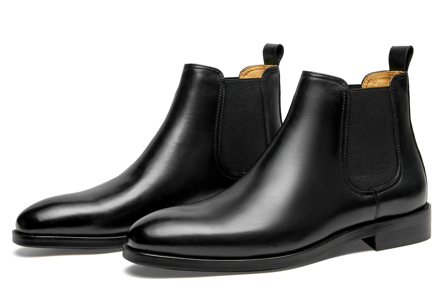 Journey West Mens Chelsea Boots Lace-up Chukka Ankle Boot Leather Dress Boots for Men Black US 8