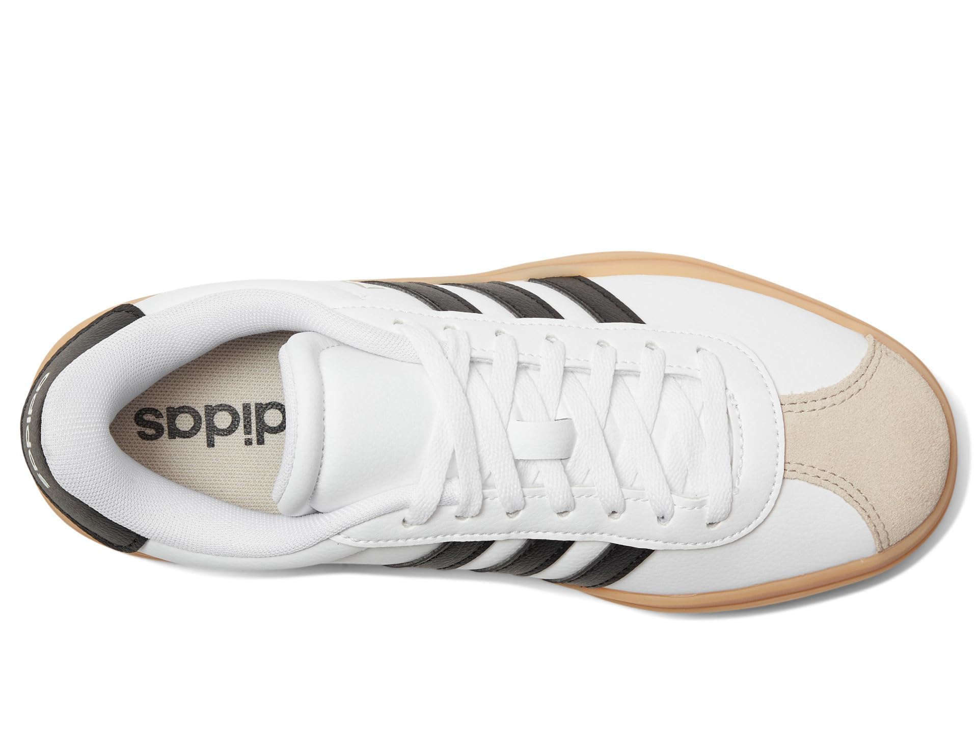 Adidas Unisex-Kid's VL Court Bold, White/Black/Wonder Beige, 4