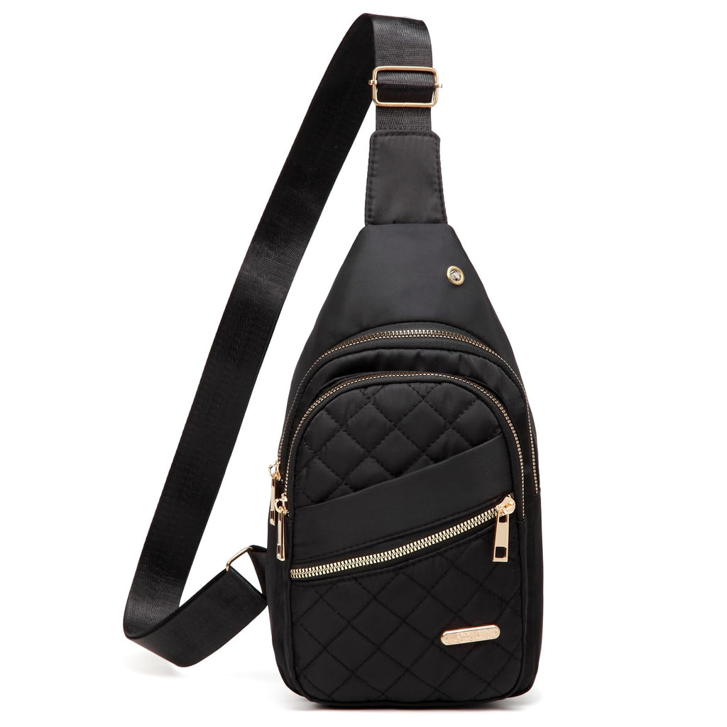 AOSTIHOT Small Sling Backpack for Women, Chest Bag Daypack Crossbody for Travel Sport Running Hiking Black